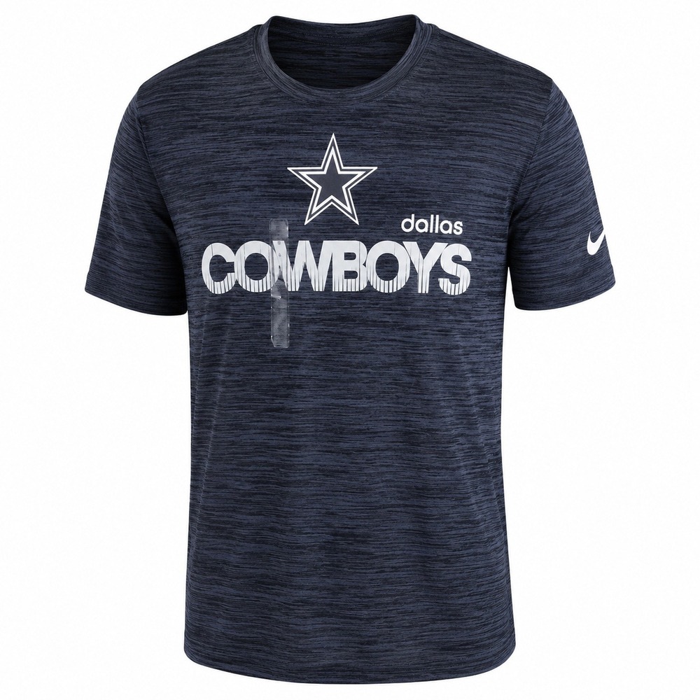 NIKE Dallas Cowboys Shirt Mens S Navy NKPQ-41S-7RD-KZN Dri-FIT NFL Space Dye Tee
